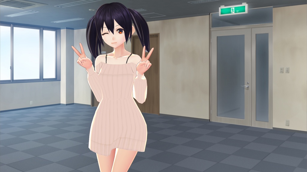 【VRoid向け衣装】オフショルダーニット(セーター)