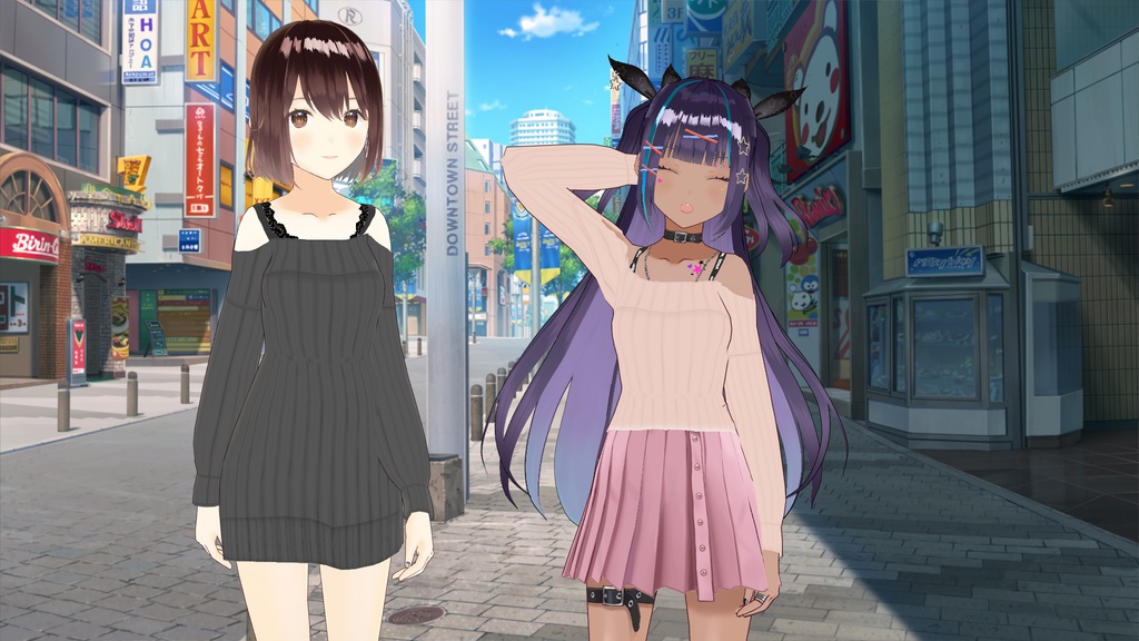 【VRoid向け衣装】オフショルダーニット(セーター)