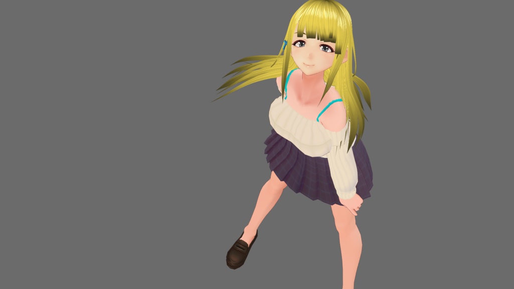 【VRoid向け衣装】オフショルダーニット(セーター)