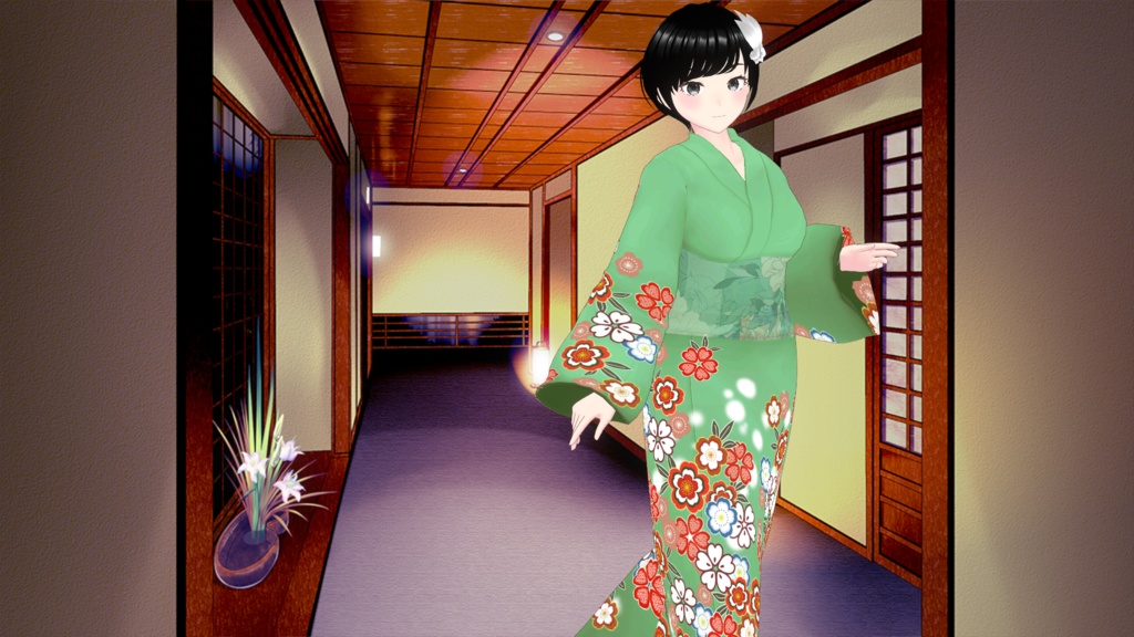 【VRoid】振袖&下駄テクスチャ【衣装】