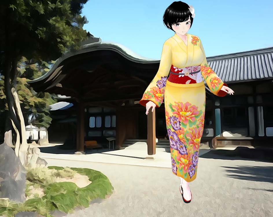 【VRoid】振袖&下駄テクスチャ【衣装】