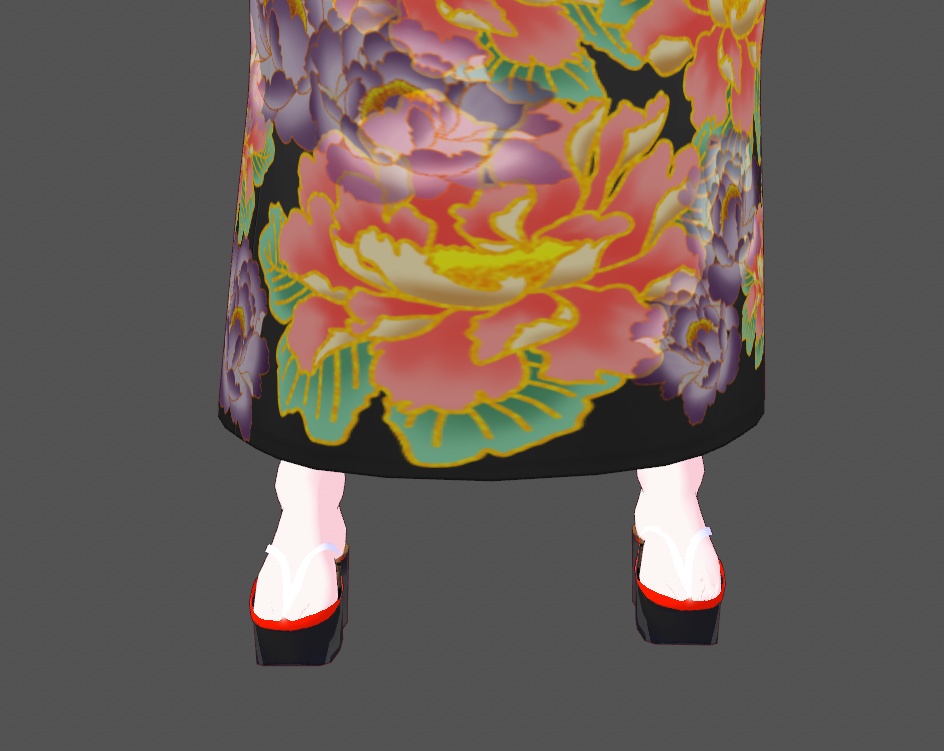 【VRoid】振袖&下駄テクスチャ【衣装】