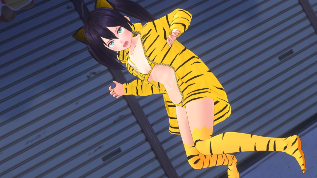 【VRoid向け衣装】虎柄コスチュームセット