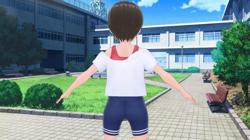 【VRoid向け】ルーズショルダートップスセット【衣装】