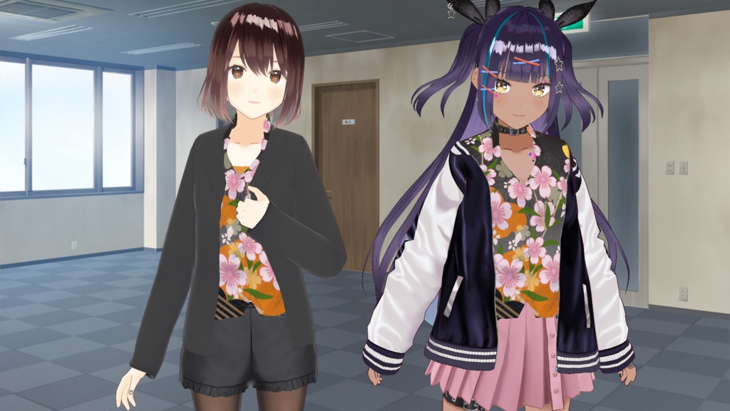 和風柄シャツ(4種類)&前開けジャケットセット