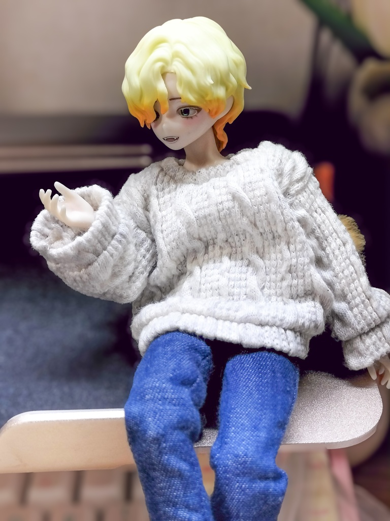 【シチリアの追憶】ワイドネックケーブルニット