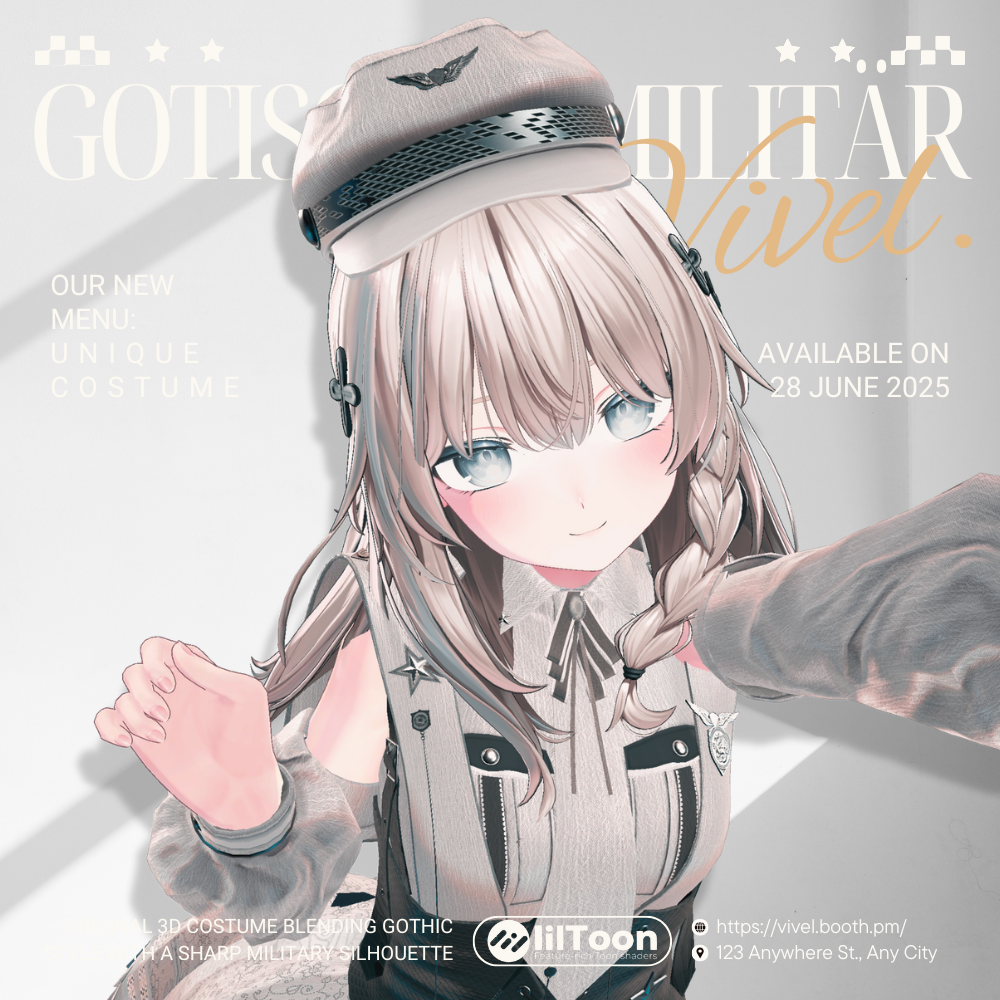 🎉 フォロワー300人突破記念！40% OFF セール中！🎉【Shinano★しなの専用】GothicMilitary★ゴシックミリタリー【VRChat向け/衣装/3Dモデル】