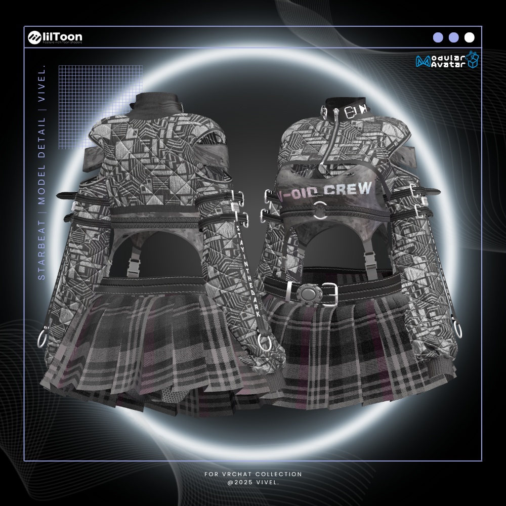 【5アバター対応】StarBeat☆スタービート【VRChat 向け/衣装/3Dモデル】