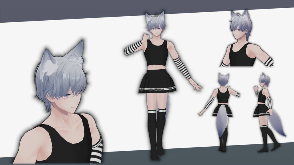 【4アバター対応】Femboy Outfit with Skirt | 男の娘スカート衣装セット