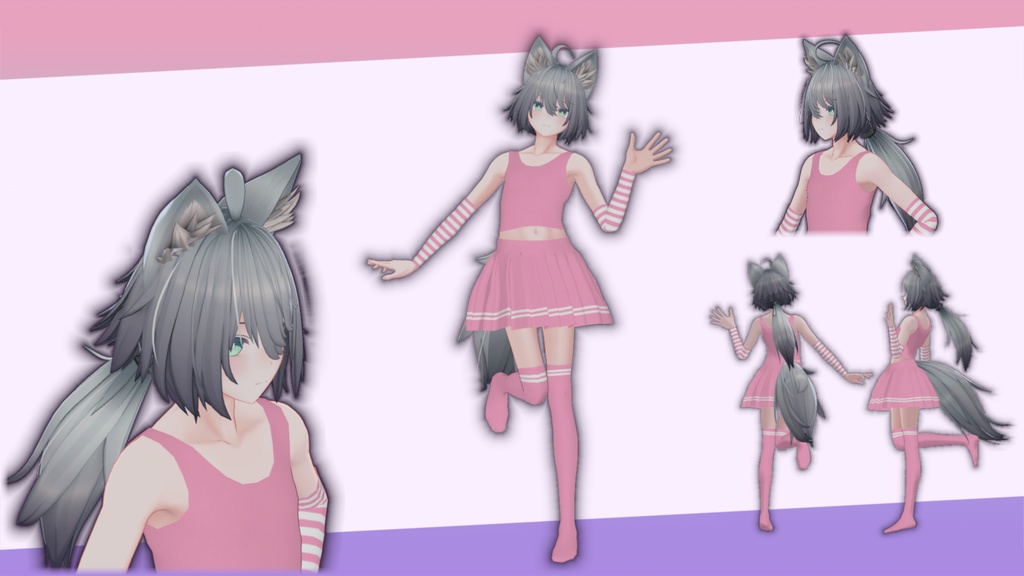 【4アバター対応】Femboy Outfit with Skirt | 男の娘スカート衣装セット