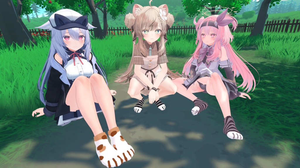 【10アバター対応】Fluffy Cat Paw Socks | ふわふわ猫の足ソックス