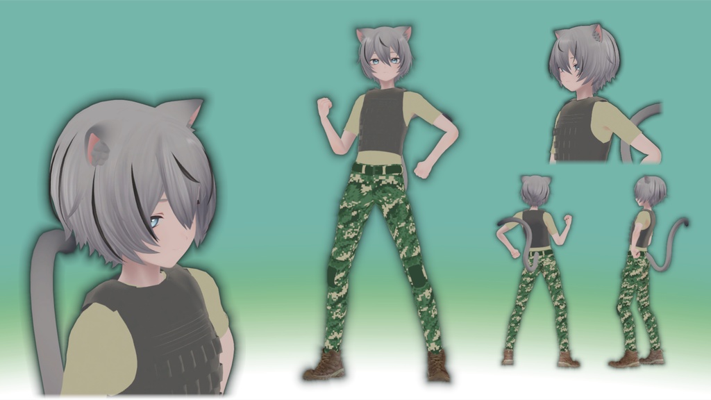 【3アバター対応】 Military Outfit | ミリタリー衣装