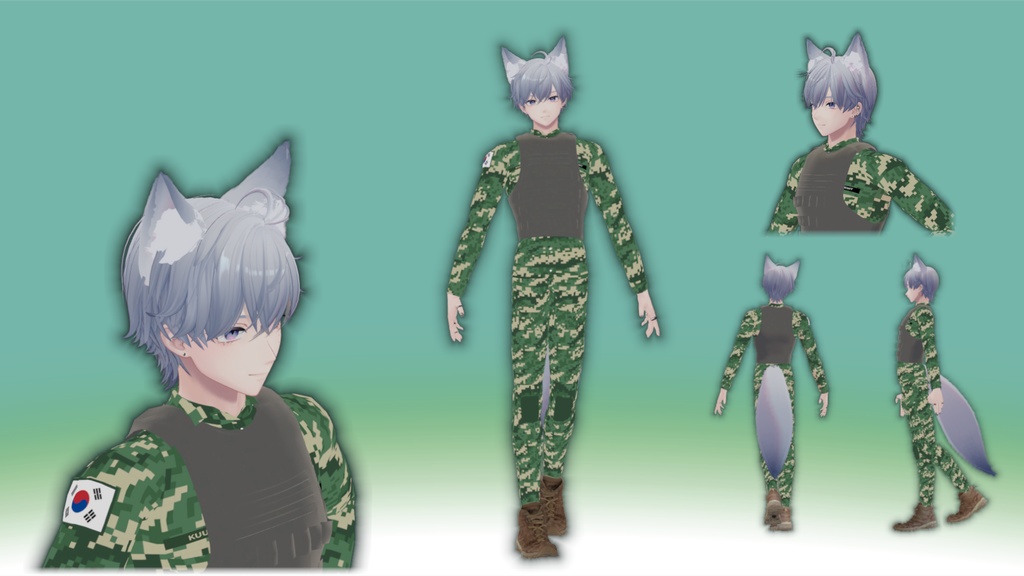 【3アバター対応】 Military Outfit | ミリタリー衣装