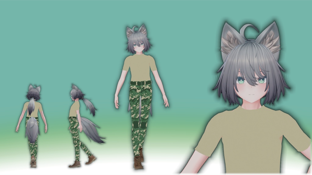 【3アバター対応】 Military Outfit | ミリタリー衣装