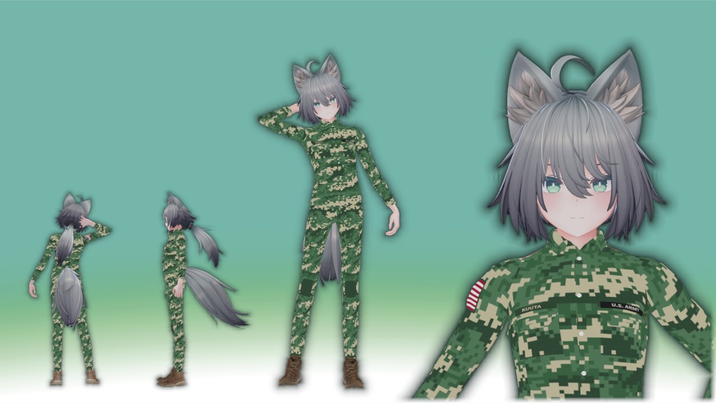 【3アバター対応】 Military Outfit | ミリタリー衣装