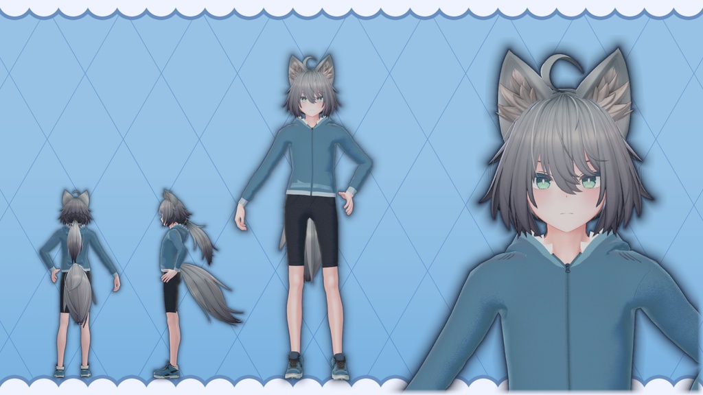 【3アバター対応】 Shark Hoodie | サメパーカー