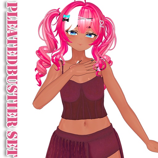 [2Abatas] Pleated bustier set 14col