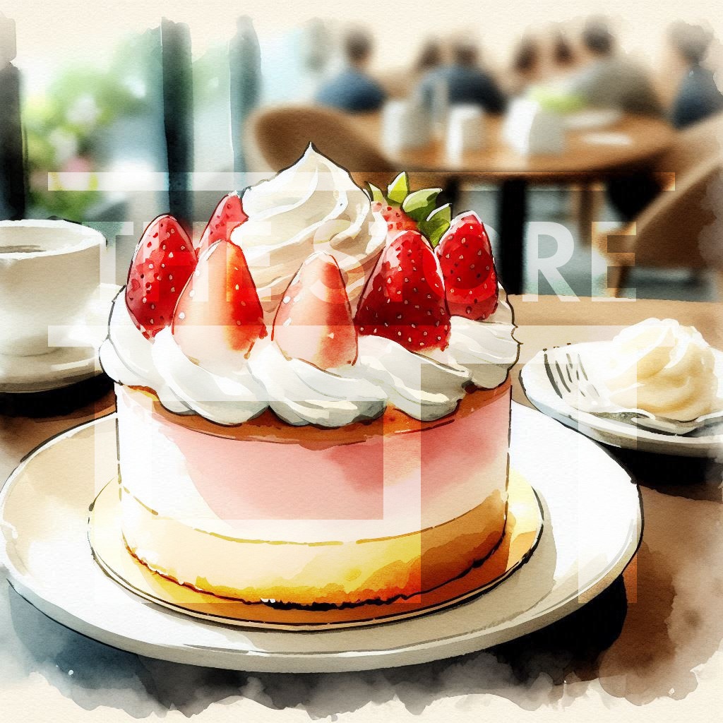 【イラスト素材】カフェのケーキ