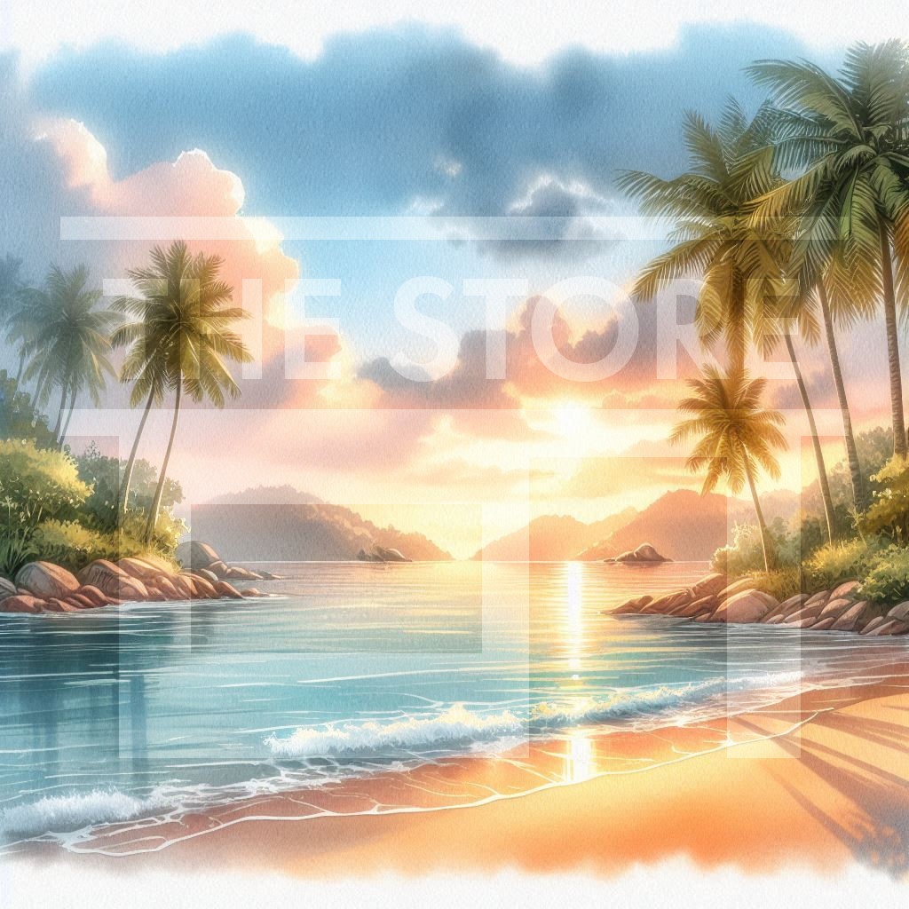 【イラスト素材】爽やかな浜辺のイラスト素材