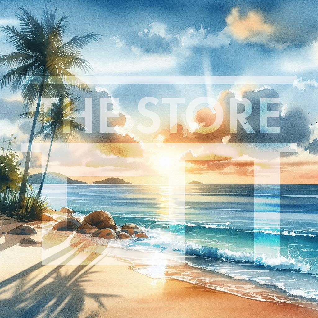 【イラスト素材】爽やかな浜辺のイラスト素材