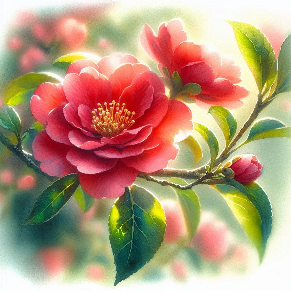 【イラスト素材】冬に咲く花のイラスト素材 2