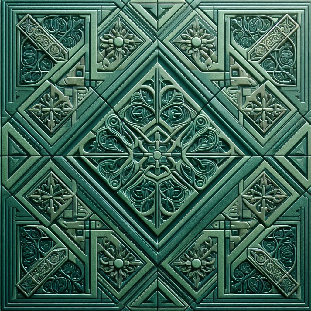 【イラスト素材】エメラルドグリーンのパターン背景素材