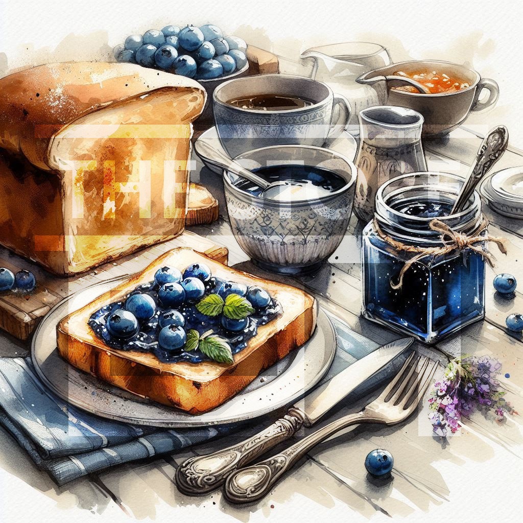 【イラスト素材】カフェのトーストのイラスト素材