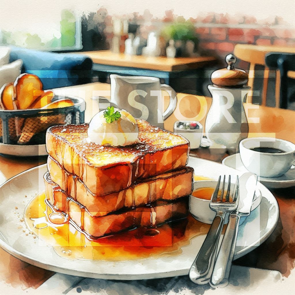 【イラスト素材】カフェのトーストのイラスト素材