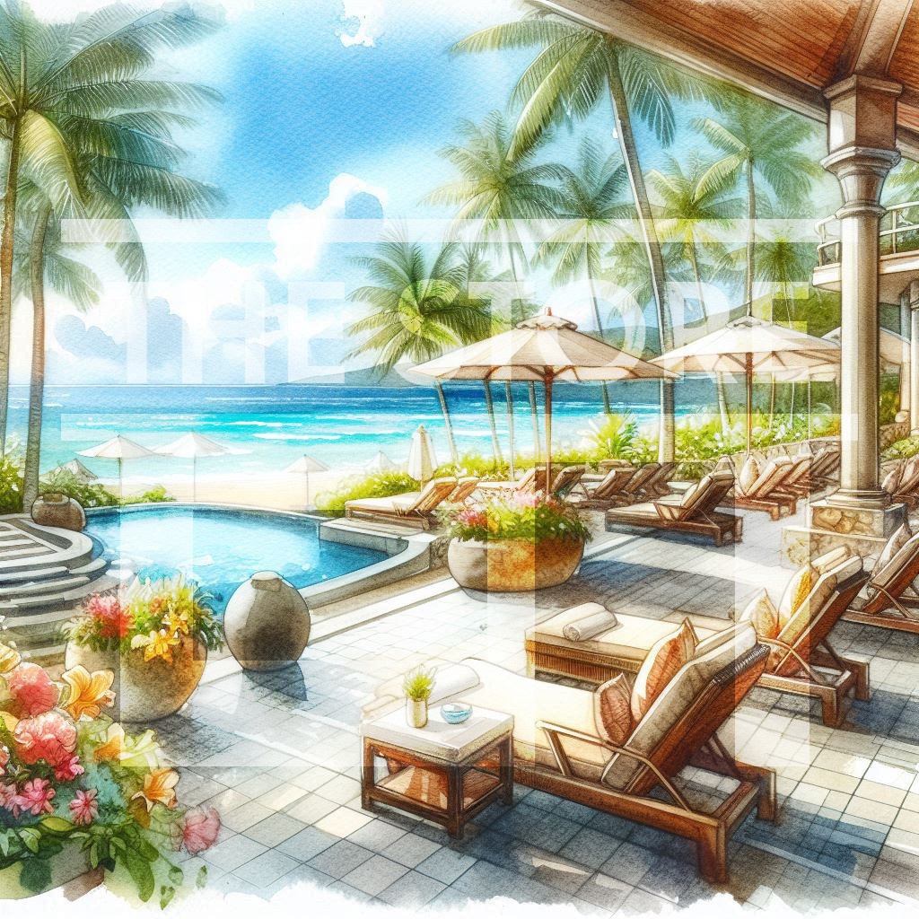 【イラスト素材】リゾートホテルのイラスト素材