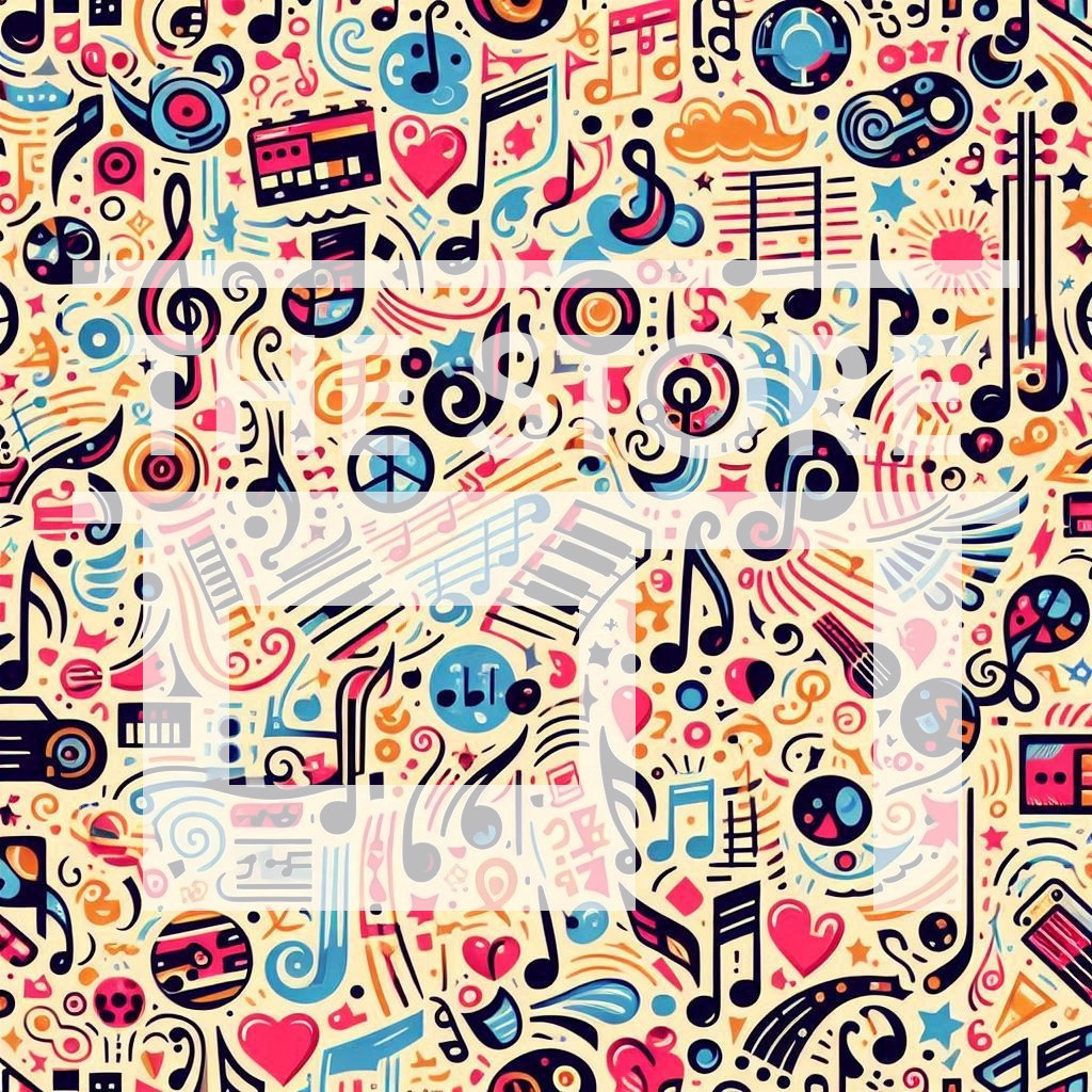 【イラスト素材】音符の柄