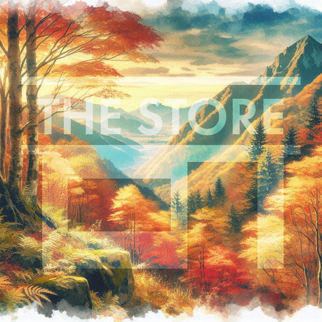 【イラスト素材】秋の山のイラスト素材