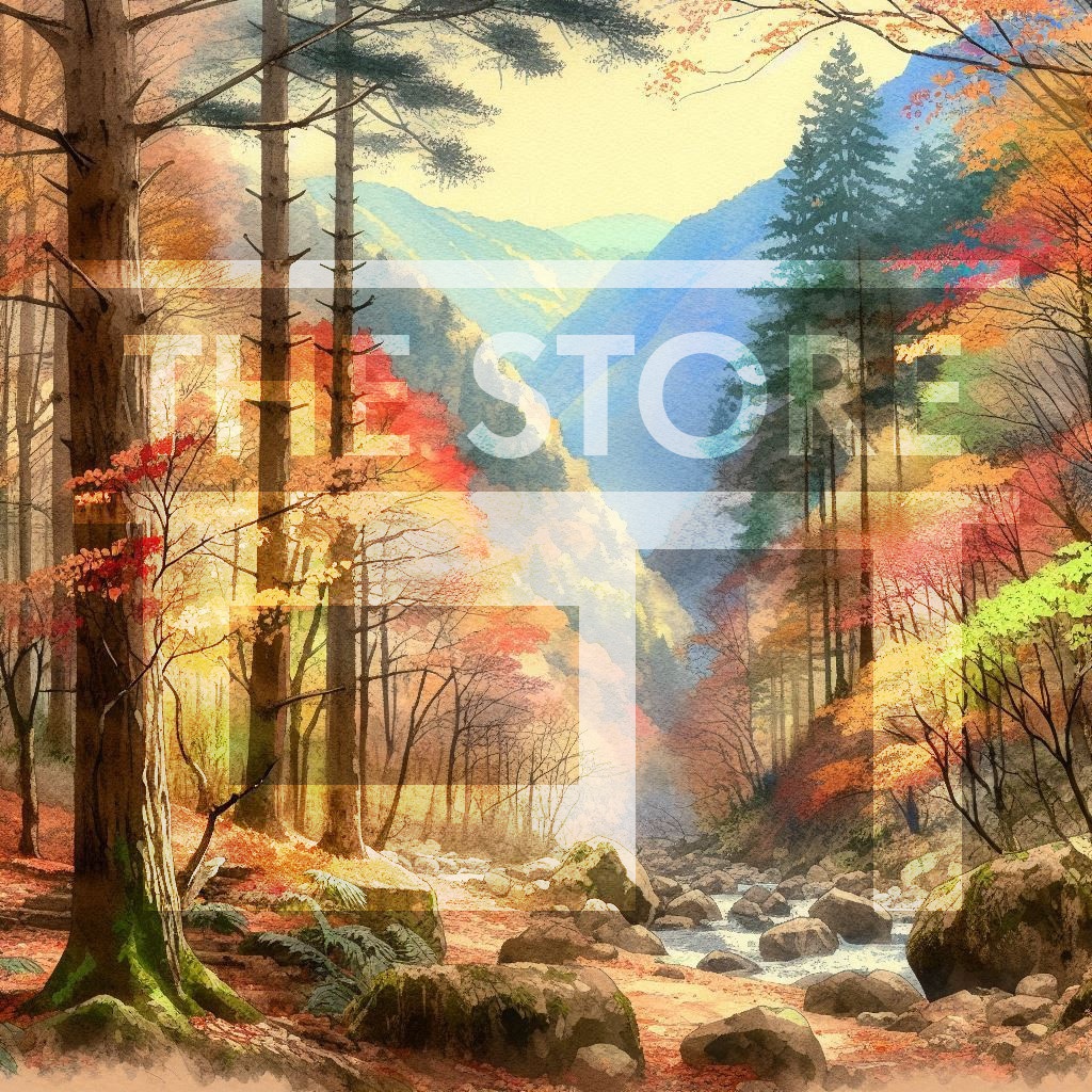 【イラスト素材】秋の山のイラスト素材