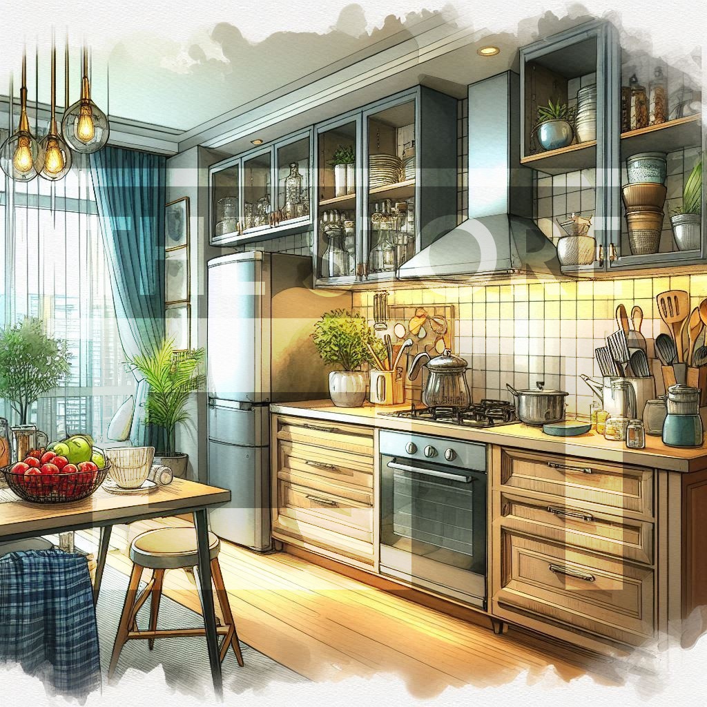 【イラスト素材】マンションの屋内