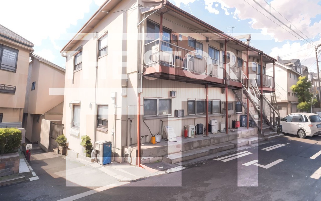 【イラスト素材】よくあるタイプのアパート