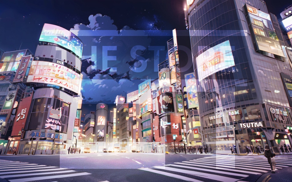 【イラスト素材】渋谷駅前交差点