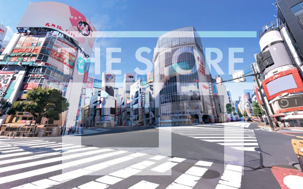 【イラスト素材】渋谷駅前交差点