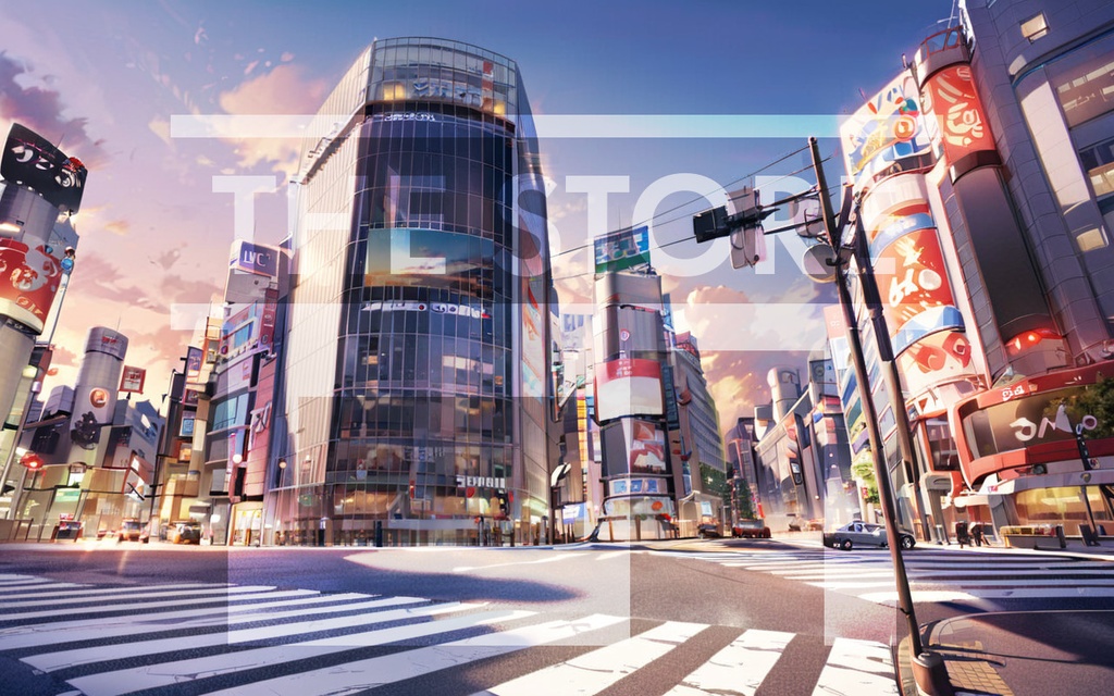 【イラスト素材】渋谷駅前交差点