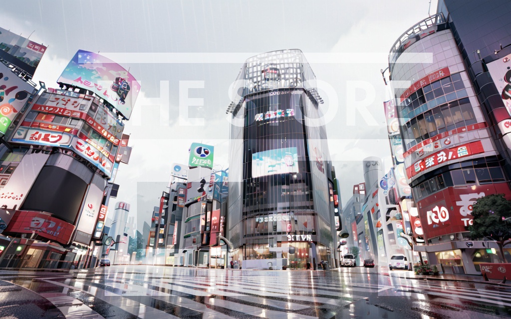 【イラスト素材】渋谷駅前交差点