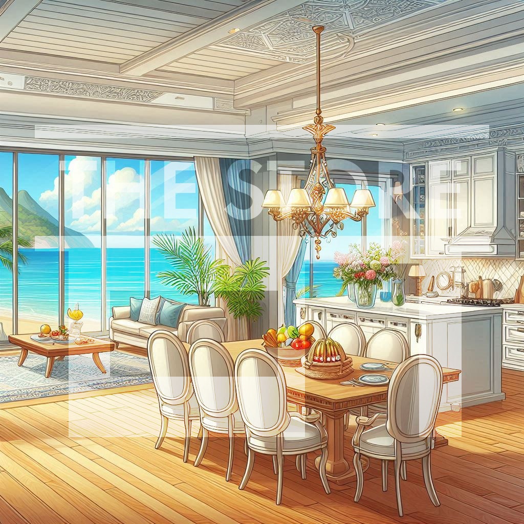 【イラスト素材】海辺の別荘