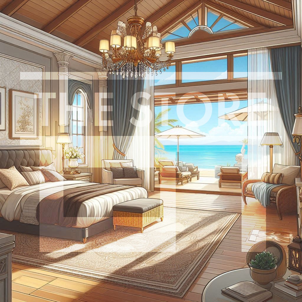 【イラスト素材】海辺の別荘