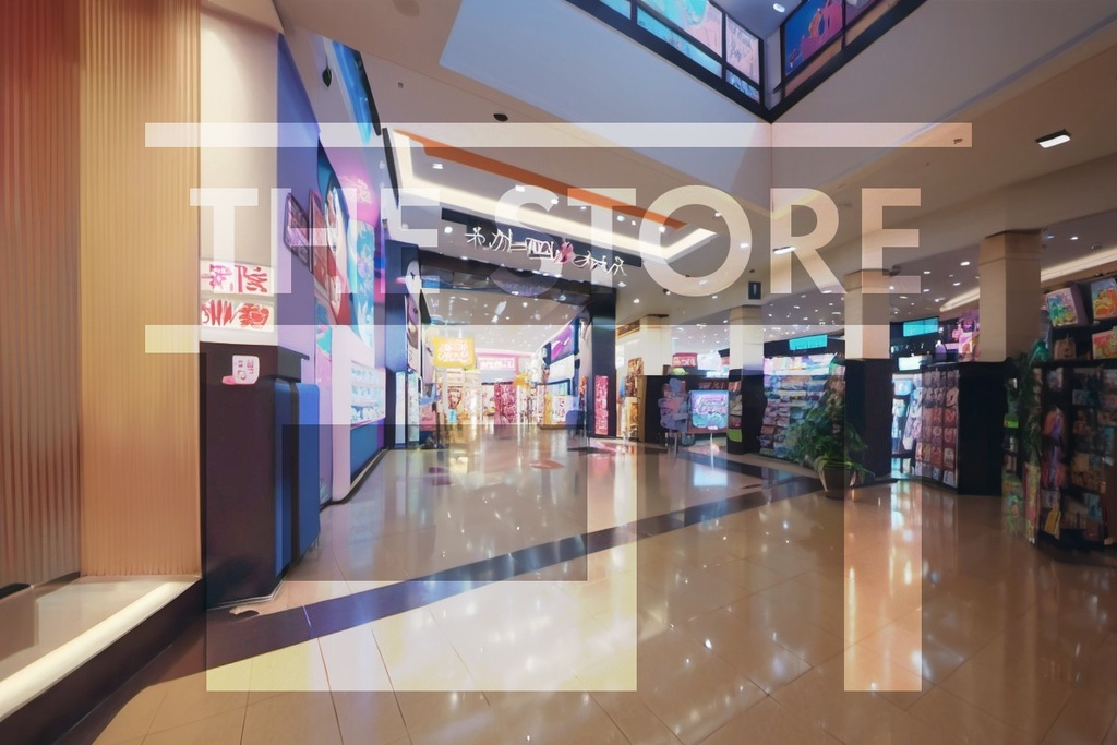 【イラスト素材】ショッピングモール