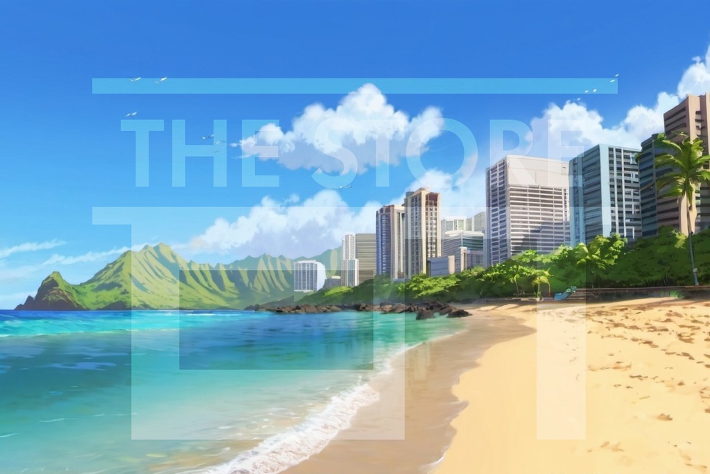 【イラスト素材】ハワイの海