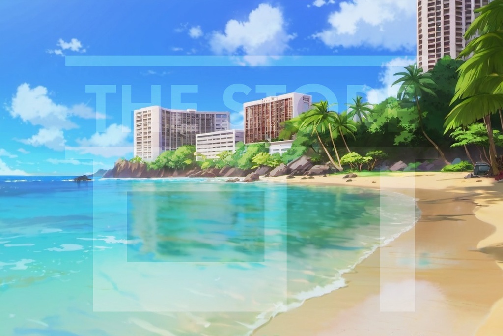 【イラスト素材】ハワイの海