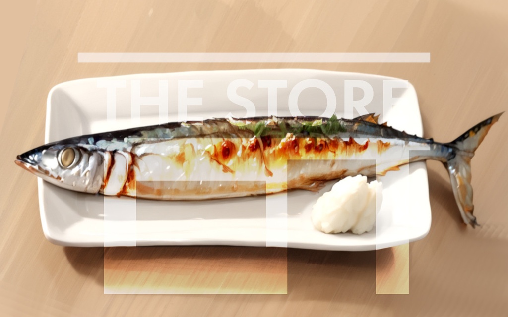 【イラスト素材】さんまの塩焼き