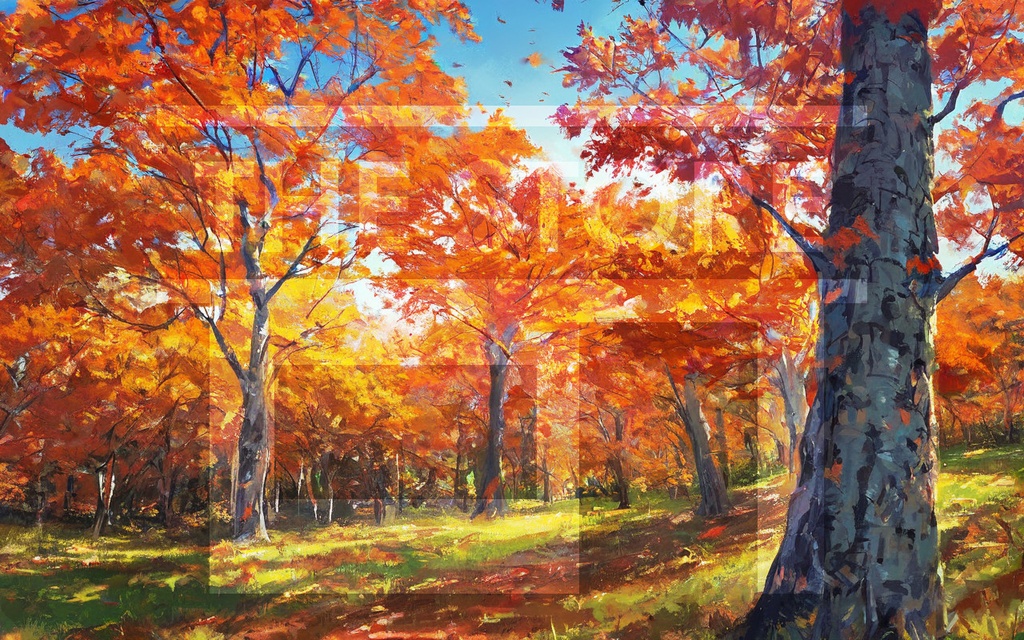 【イラスト素材】秋の紅葉