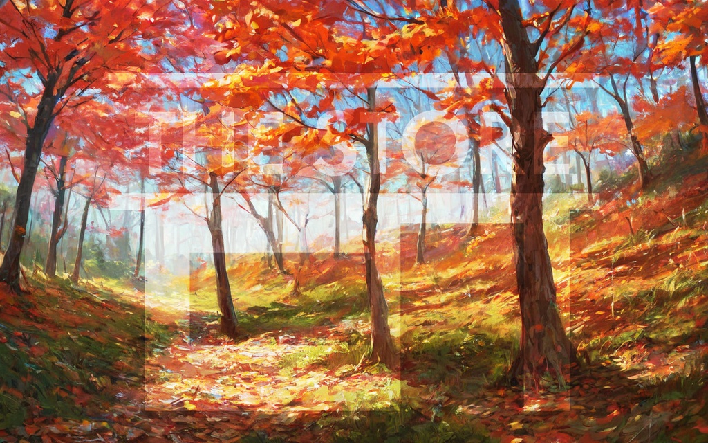 【イラスト素材】秋の紅葉