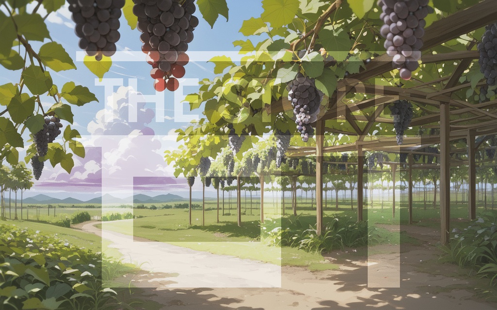 【イラスト素材】ぶどう畑