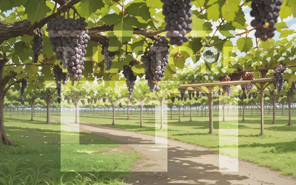 【イラスト素材】ぶどう畑