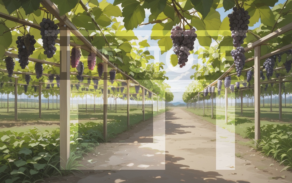 【イラスト素材】ぶどう畑