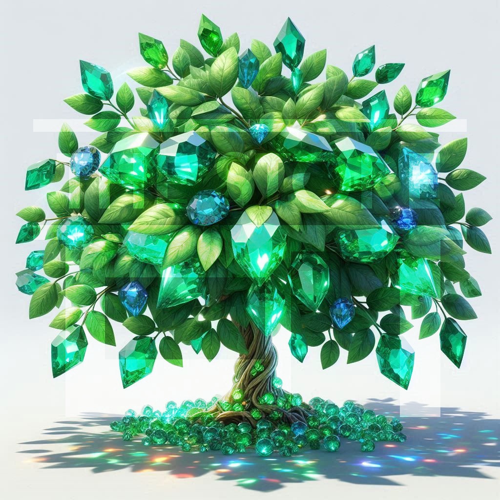 【イラスト素材】エメラルドとアクアマリン